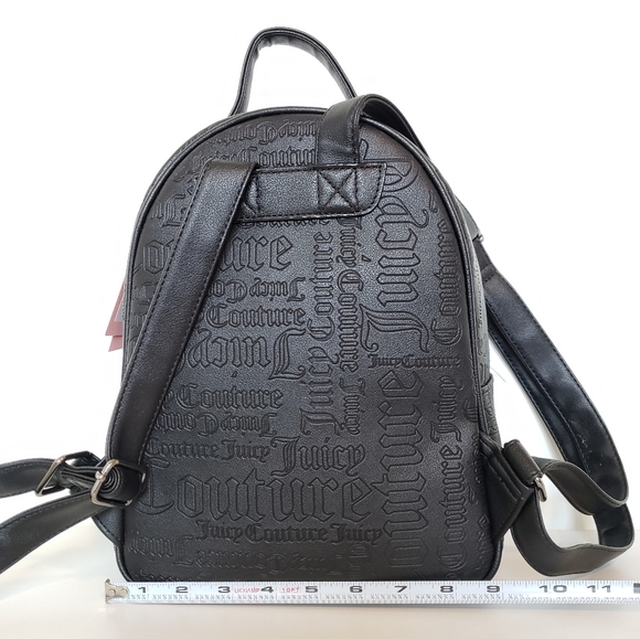 ❌SOLD❌Juicy Couture Backpack 2pc with Pouch Embossed Black Y2k Grunge - Picture 11 of 14